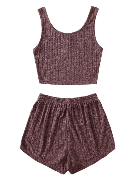 Scoop Neck Top and Shorts Lounge Set
