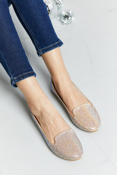 Forever Link Rhinestone Round Toe Flats