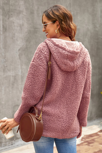 Zip Up Sherpa Hooded Coat