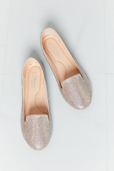Forever Link Rhinestone Round Toe Flats