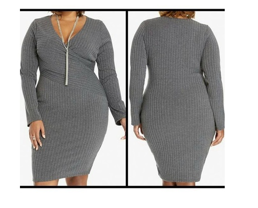 Women's Plus Size Sexy Solid Fashion Sweaterdress