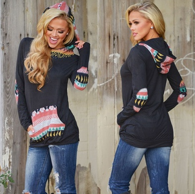 Printing Pocket Hoodie Fleece Hoodies Casual Printing Sweatshirt