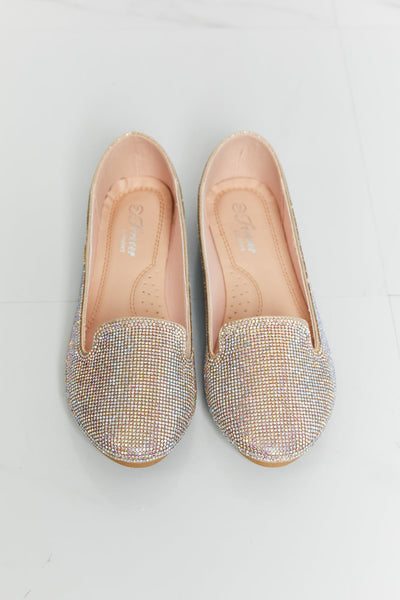 Forever Link Rhinestone Round Toe Flats