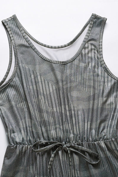 Drawstring Waist Jogger Jumpsuit and Longline Cardigan Set