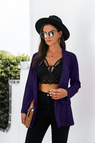 Solid Pocketed Blazer