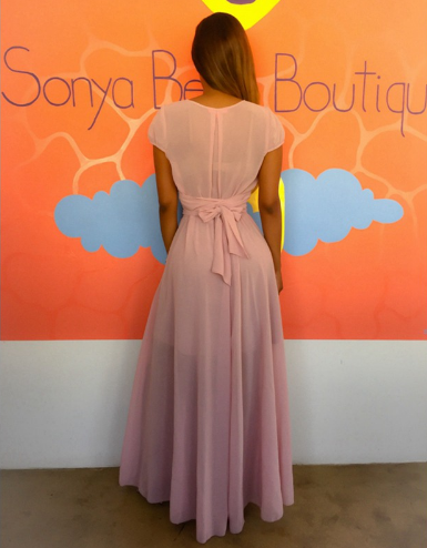 Fashion Short Sleeve Maxi Long Dress V-Neck Party Dresses Sexy Bandage Dress