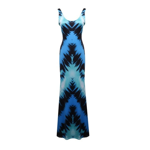 Sexy Women Summer Boho Long Maxi Sleeveless O Neck Sundress