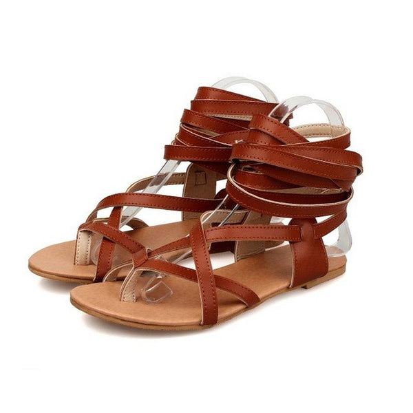 Shop Clearance Items Online Women Classic Gladiator Flat Bohemia Lace-Up Sandals