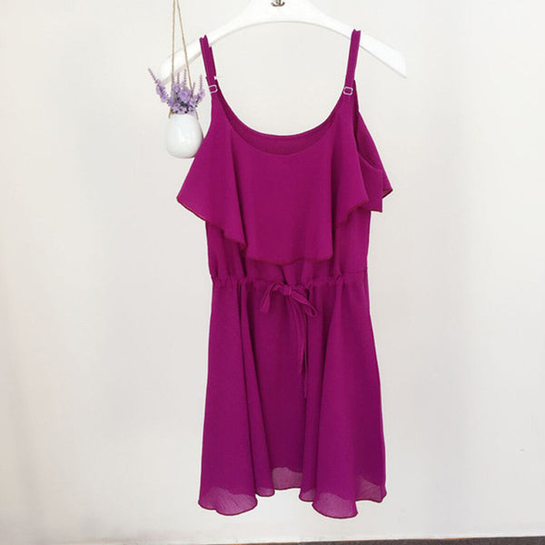 Casual Bohemia Ruffles Chiffon Mother Daughter Beach Dress