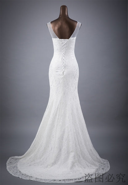 Hot sale free shipping Elegant beautiful lace flowers mermaid Wedding Dresses vestidos de noiva robe de mariage bridal dress