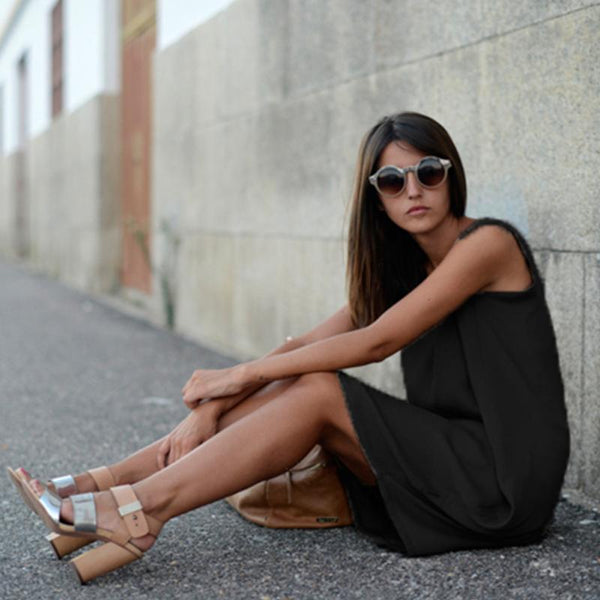 Fashion Dress Summer Women Chiffon Dress Sleeveless Loose Dovetail type Vest Long Dresses Brand New Women Clothing