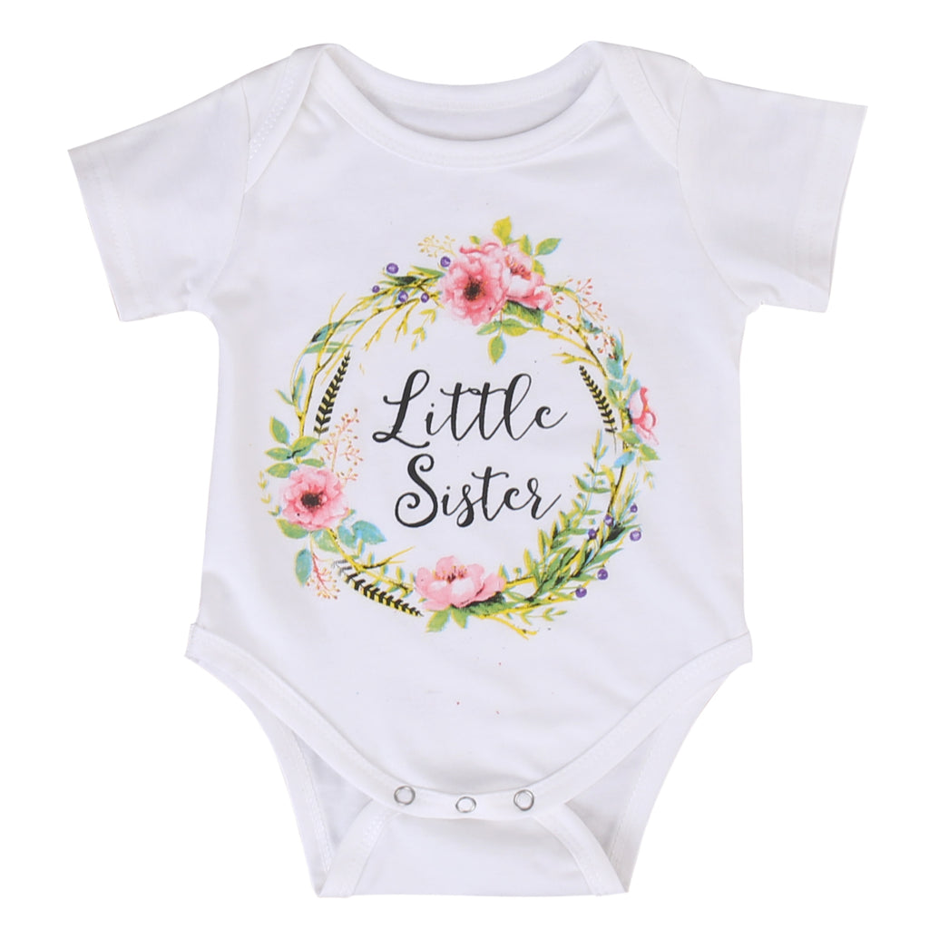 Baby Kids Girl Little Big Sister Match Clothes Jumpsuit Romper Outfits T Shirt