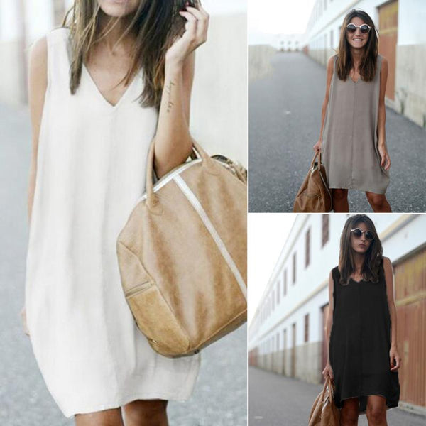 Fashion Dress Summer Women Chiffon Dress Sleeveless Loose Dovetail type Vest Long Dresses Brand New Women Clothing