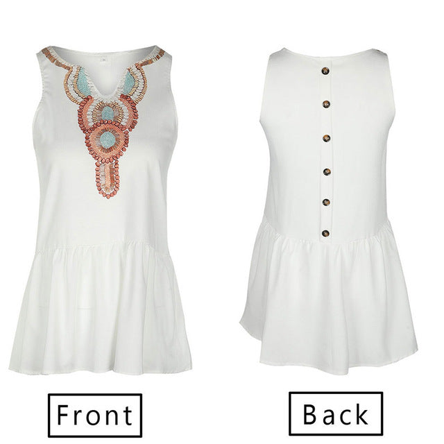 Casual V Neck Streetwear Back Button Boho Tunic Print Vintage Summer Dress Women Sexy Sleeveless Womens Beach Dresses