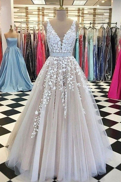 Formal Gowns Evening Dresses Elegant Long Appliques Sash Evening Wedding Dress