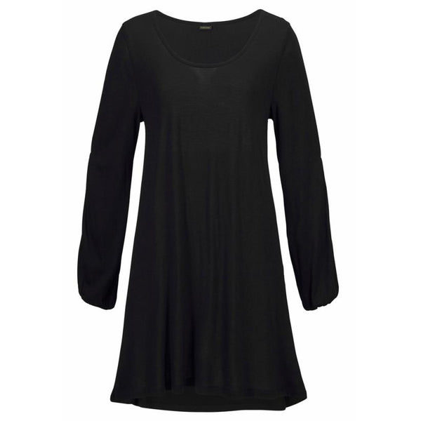 Fashion Women Casual O-Neck Hollow Out Sleeve Straight Solid Mini Dress