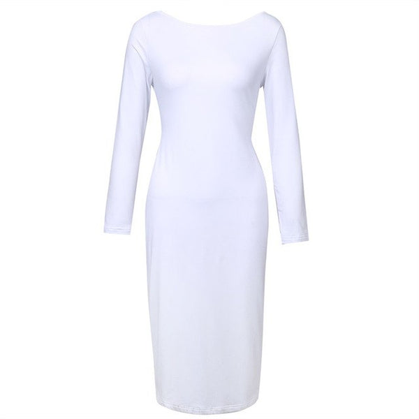 Fashion Sexy ladies Backless Criss-Cross Long Sleeve Stretch Bandage Bodycon Dress