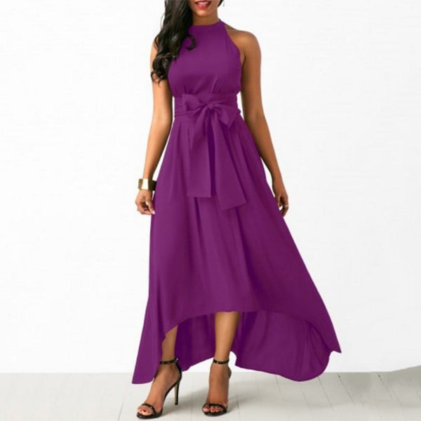 Sexy Halter Maxi Peplum Dress In Multiple Colors