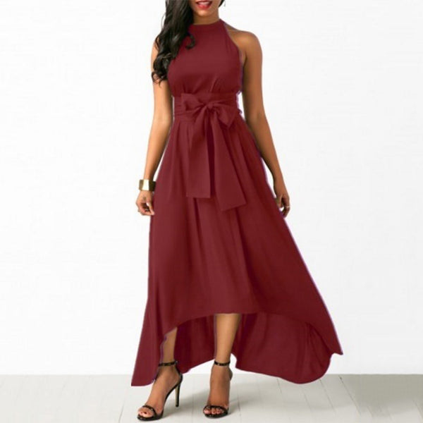 Sexy Halter Maxi Peplum Dress In Multiple Colors