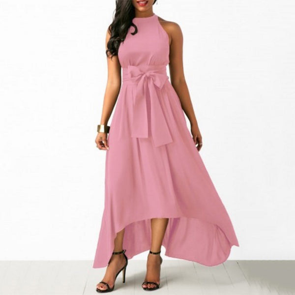 Sexy Halter Maxi Peplum Dress In Multiple Colors