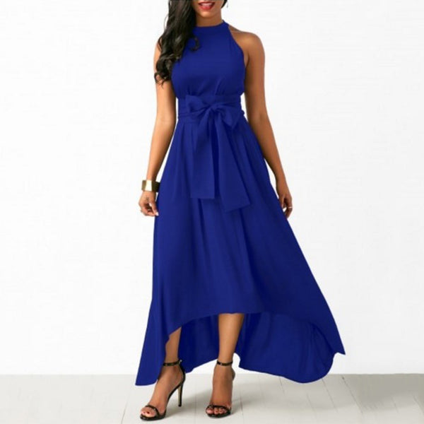 Sexy Halter Maxi Peplum Dress In Multiple Colors