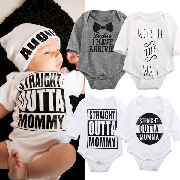 Baby Rompers Toddler Kids Baby Jumpsuit Playsuit Letter Printing Outfits Clothes