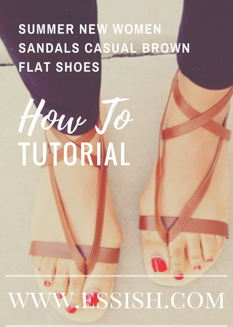 How To Tutorial On Summer New Women Sandals Casual Brown Flat Shoes