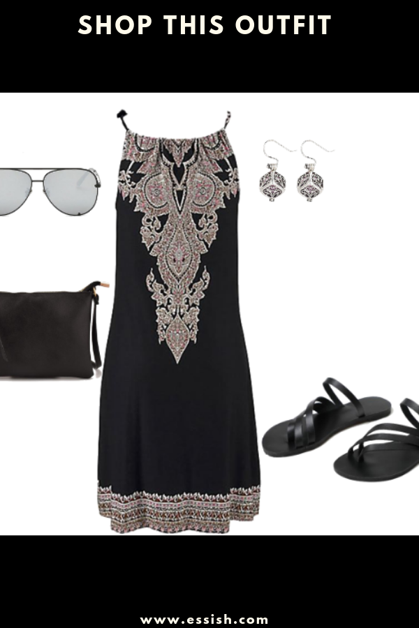 Stylish Boho Black Dress