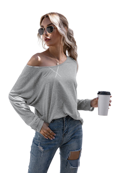 Batwing Sleeve Boat Neck Top