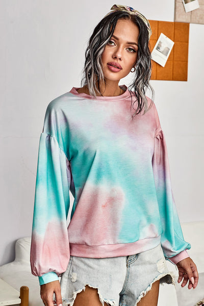 Multicolor Tie-Dye Pullover Sweatshirt