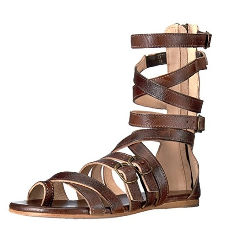 New Women Fashion Summer Roman Sandal Boots Back Zipper Belt Buckle Cross Straps Flat Sandals