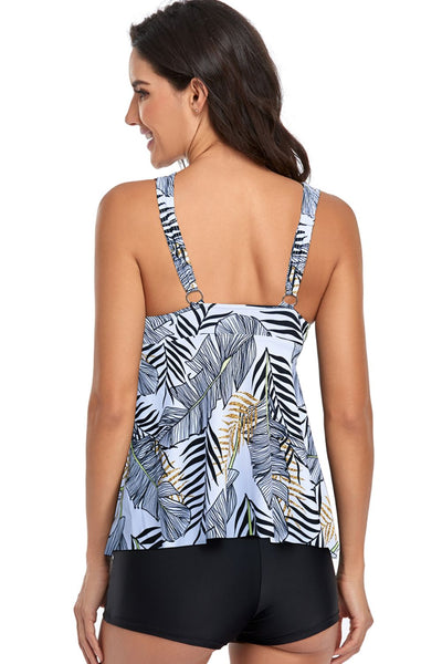 Ring Detail Strappy Neck Tankini Set