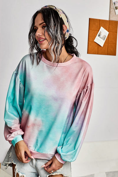 Multicolor Tie-Dye Pullover Sweatshirt