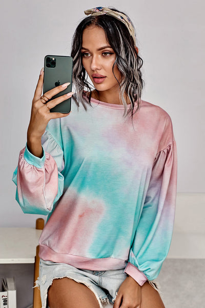 Multicolor Tie-Dye Pullover Sweatshirt