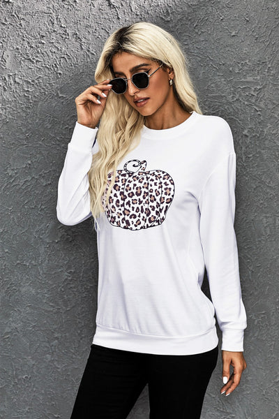 Pumpkin Graphic Long Sleeve Sweatshirt