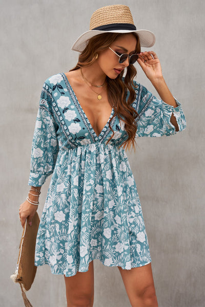 Bohemian Vintage Print Dress