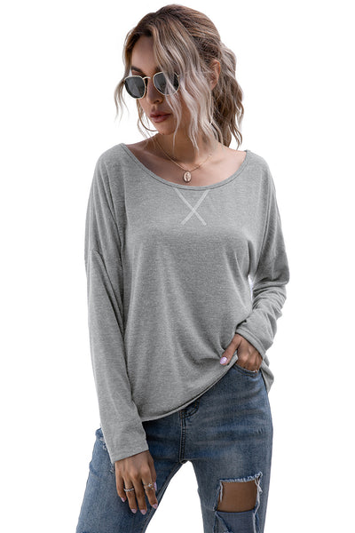 Batwing Sleeve Boat Neck Top