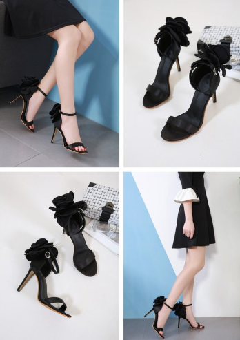Butterfly-Knot Women Stiletto High Heel Shoes Ankle Strap Sandals