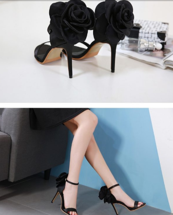 Butterfly-Knot Women Stiletto High Heel Shoes Ankle Strap Sandals