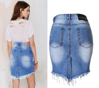 Casual Mini Denim Split High Waist Short Jean Sexy Pencil Skirt