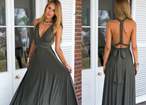 Summer Sexy Multiway Bridesmaids Convertible Dress Sexy Women Wrap Maxi Dress   Long Dress Robe Longue Femme