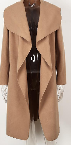 Casual Autumn Ruffle Warm Winter Women Turndown Long Coat Collar Female Overcoat