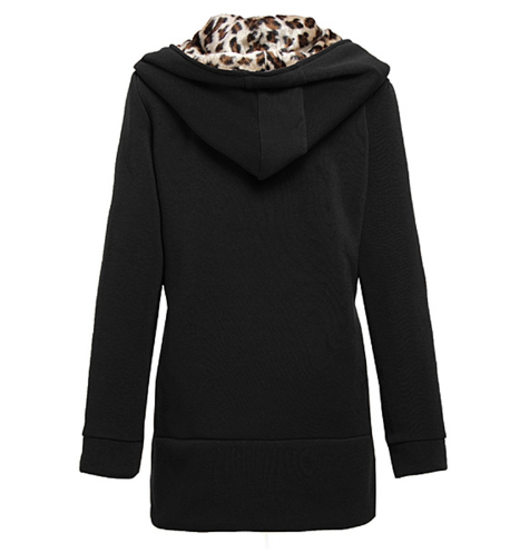 Winter Warm Women Hoodies Outerwear Coat Fashion Ladies Hoody Sweatshirts Slim Leopard Coat Jacket