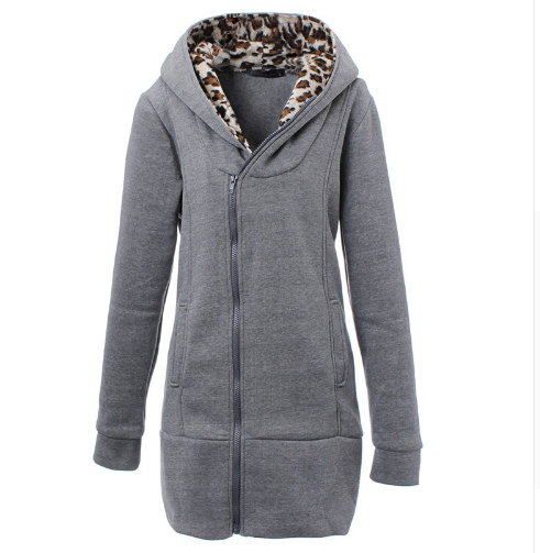 Winter Warm Women Hoodies Outerwear Coat Fashion Ladies Hoody Sweatshirts Slim Leopard Coat Jacket