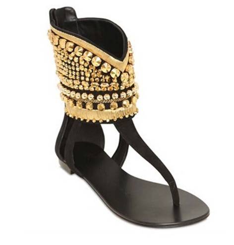 Shop Clearance Items Online Rome Gold & Black Sandals