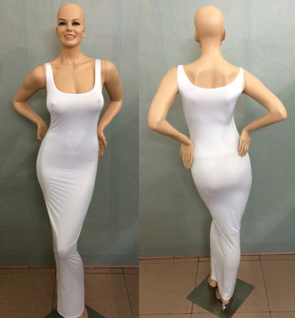 NEW ARRIVAL FASHION SEXY Cocktail Party Dress Sleeveless Bodycon Backless Long Dress Pure Color Sundress