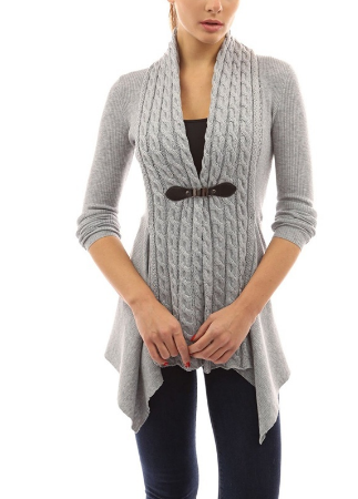 Women's Buckle Braid Front Cardigan