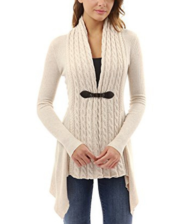 Women's Buckle Braid Front Cardigan