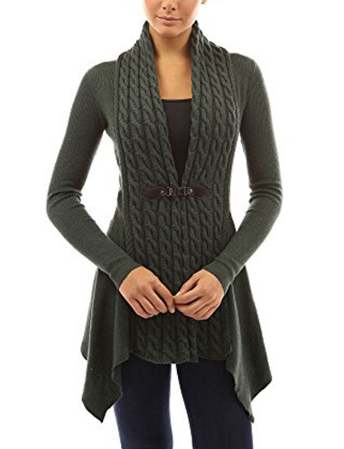 Women's Buckle Braid Front Cardigan