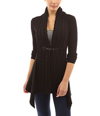 Women's Buckle Braid Front Cardigan